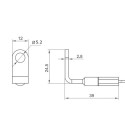 GeckoTeq Staaldraad 1,5mm met een 90° oog - schroefgatmaat 5,2mm 200cm