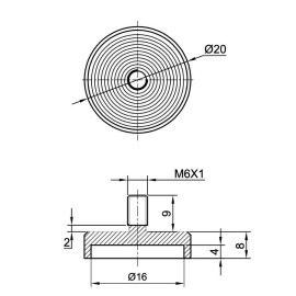 GeckoTeq Systemdeckenmagnet - 5,0kg