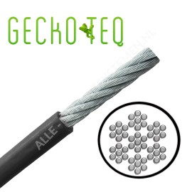 GeckoTeq Stahldrahtseil 1,5mm Weiss oder Schwarz - per 10 meter