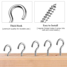 GeckoTeq - Open Screw Hook galvanized - in 3 sizes