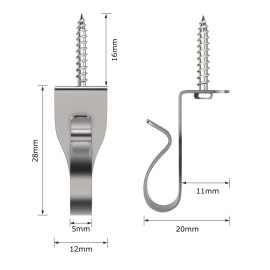 Ganchos de alambre de acero inoxidable GeckoTeq para guirnaldas e iluminación de fiestas