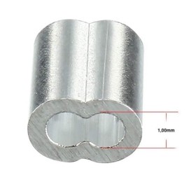 Geckoteq Casquillo de sujeción Abrazadera de alambre de 1,0 mm en aluminio