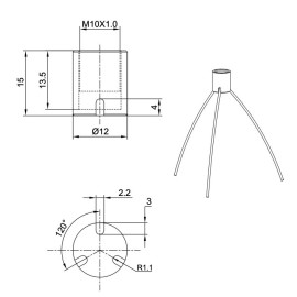 Geckoteq Schroefbaar plafond anker met splitter voor 3 draden - 15kg