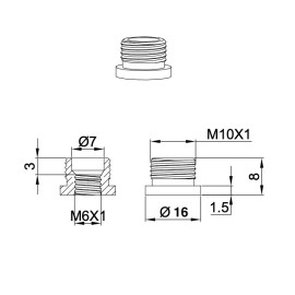 GeckoTeq Screw system ceiling Anchor for 4 wires - 15kg