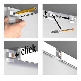 Artiteq Click Rail wit 150cm - overschilderbaar