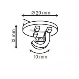 GeckoTeq itseliimautuva kattokoukku valkoinen - 20mm - per kappale