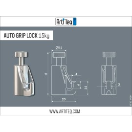 Artiteq Gancio a cricchetto di sicurezza autobloccante - 15 kg