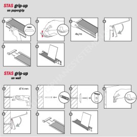 STAS Grip-Up en différentes couleurs et longueurs hors matériel de montage et embouts